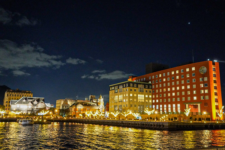 Night view of Mojiko Port Retro